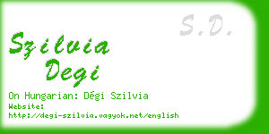 szilvia degi business card