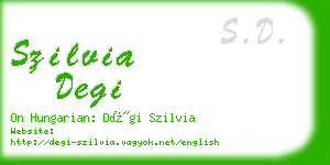 szilvia degi business card